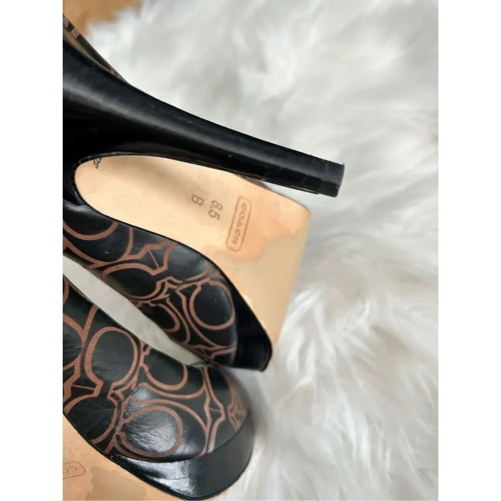 Coach Black Logo Platform Pumps 8.5 heels 4.5 heels